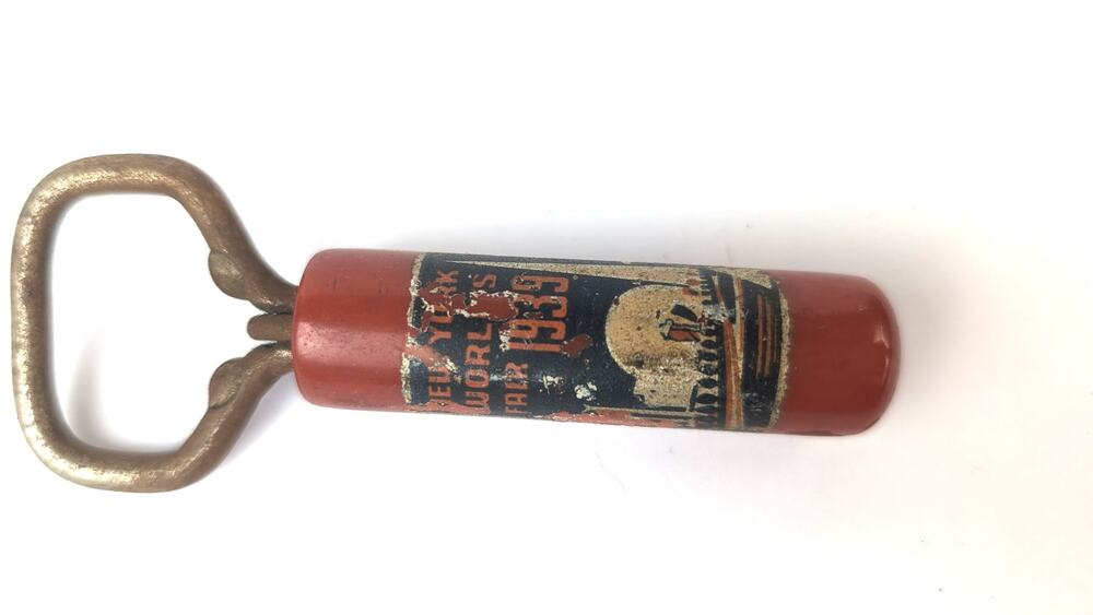 1939 New York World’s Fair Bottle Opener Red Handle 3.5" Souvenir